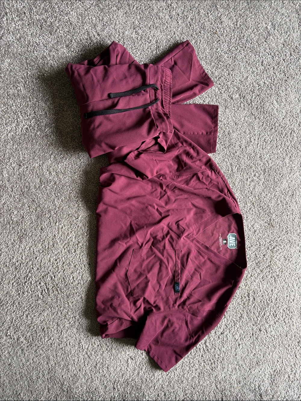 Wine colored Scrub Set - Straight Leg Bottoms